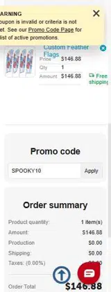 SPOOKY10 coupon verification screenshot