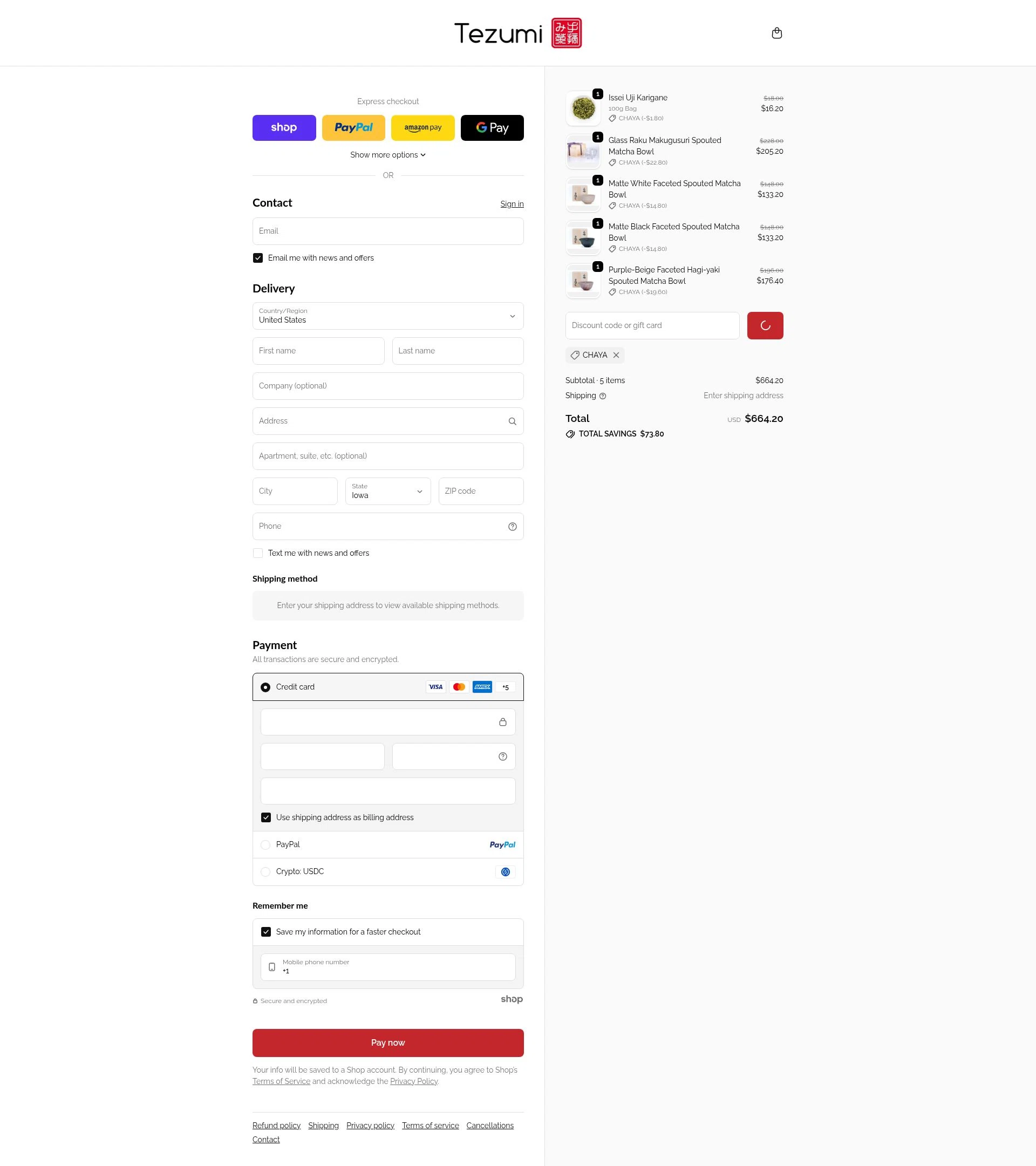 Tezumi checkout page showing Tezumi discount code box | Screenshot taken by SimplyCodes community member on Jan 23, 2026