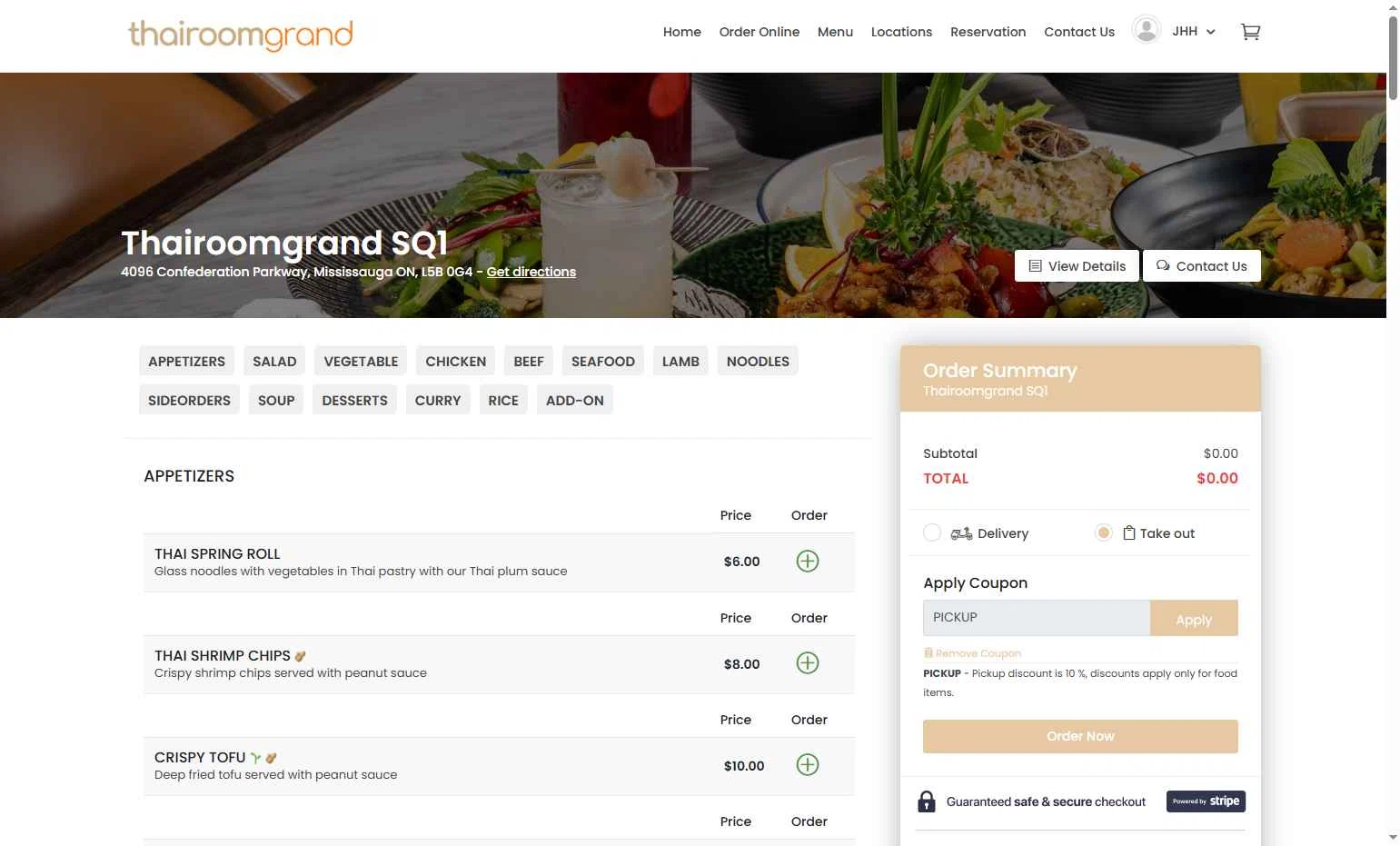 ThairoomGrand checkout page showing ThairoomGrand promo code box | Screenshot taken by SimplyCodes community member on Jun 2, 2025