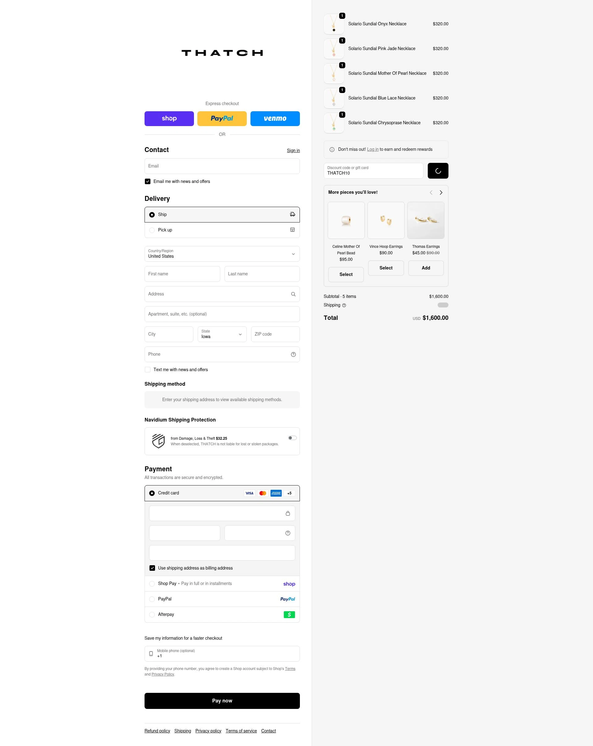 THATCH checkout page showing THATCH promo code box | Screenshot taken by SimplyCodes community member on Feb 11, 2026