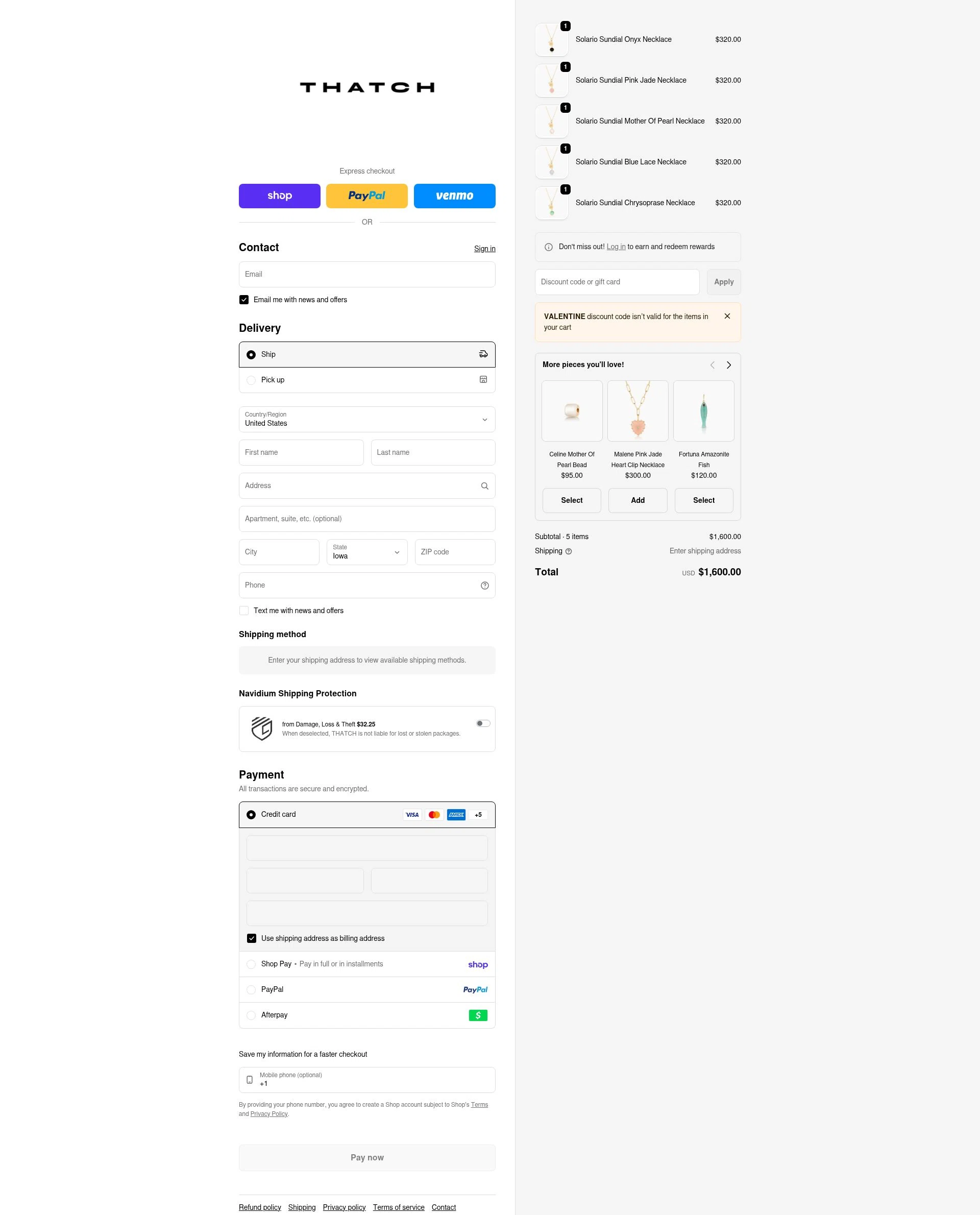 THATCH checkout page showing THATCH promo code box | Screenshot taken by SimplyCodes community member on Feb 15, 2026