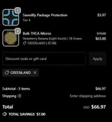 THC King coupon verification screenshot