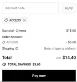 THC King coupon verification screenshot