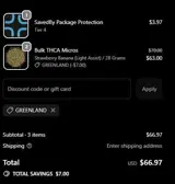 THC King coupon verification screenshot