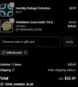 THC King coupon verification screenshot