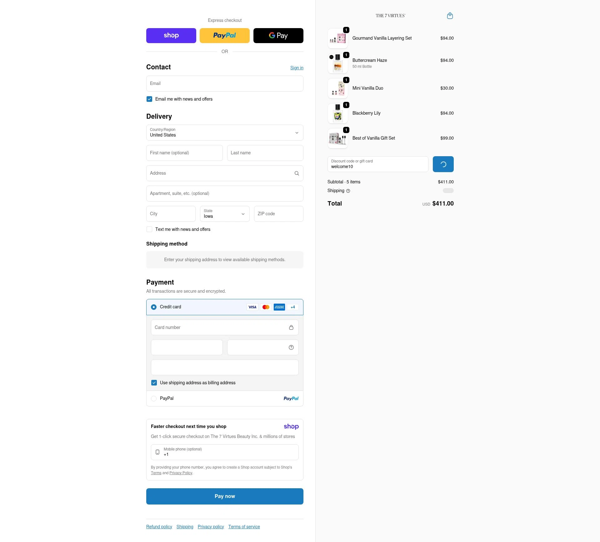 The 7 Virtues checkout page showing The 7 Virtues promo code box | Screenshot taken by SimplyCodes community member on Jan 18, 2026