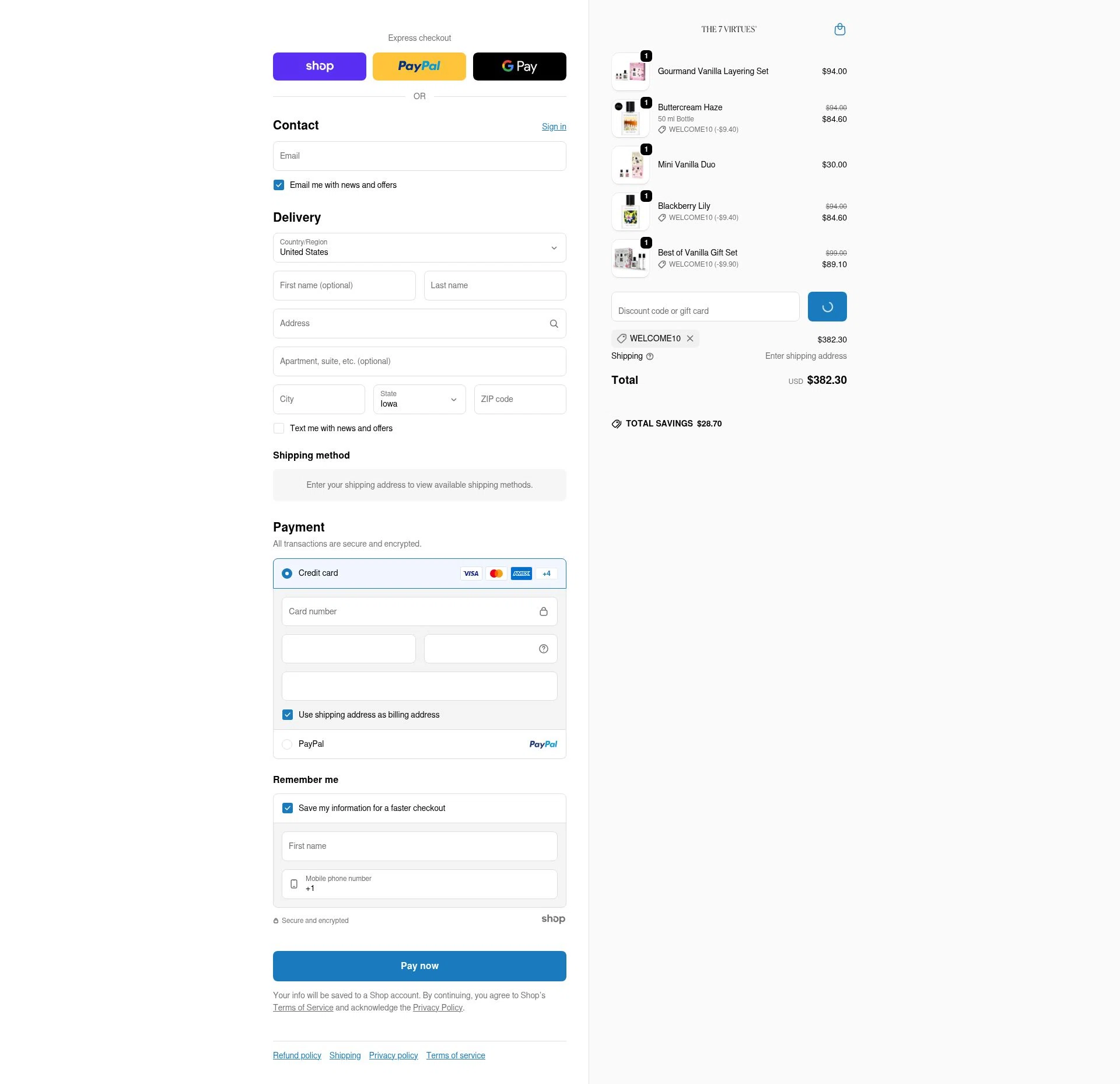 The 7 Virtues checkout page showing The 7 Virtues promo code box | Screenshot taken by SimplyCodes community member on Jan 23, 2026
