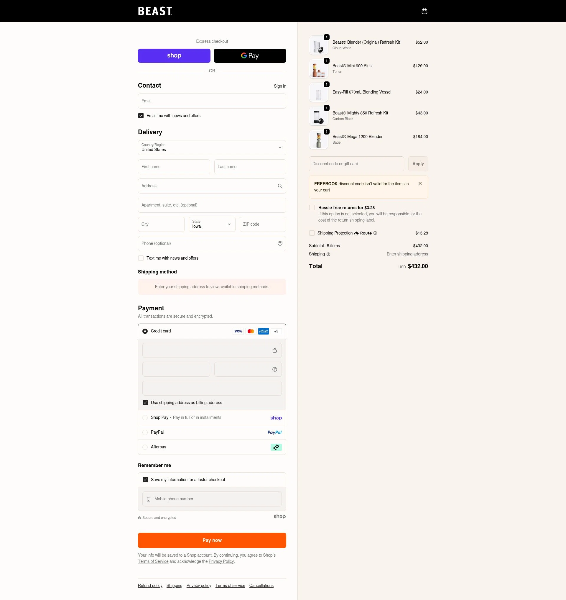 Beast Health checkout page showing Beast Health promo code box | Screenshot taken by SimplyCodes community member on Jan 27, 2026