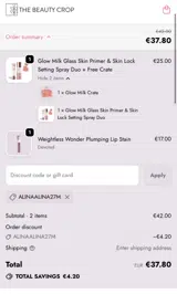 ALINAALINA27M coupon verification screenshot