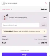 WELCOMEBACK coupon verification screenshot