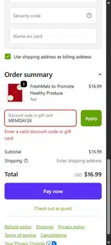 The Bluapple coupon verification screenshot