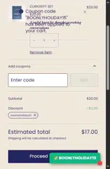 The Boonly coupon verification screenshot