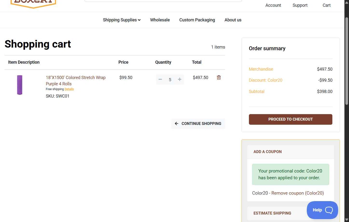 The Boxery checkout page showing The Boxery coupon code box | Screenshot taken by SimplyCodes community member on Nov 24, 2025