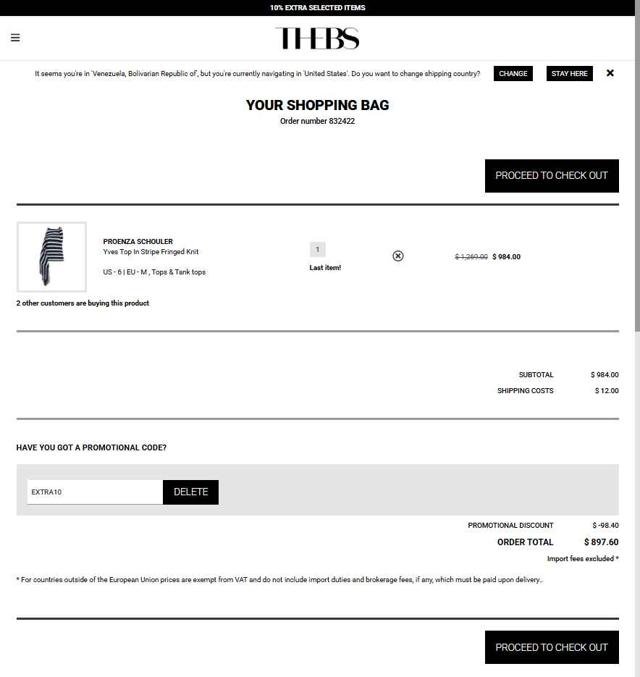 THEBS checkout page showing THEBS promo code box | Screenshot taken by SimplyCodes community member on Sep 5, 2025