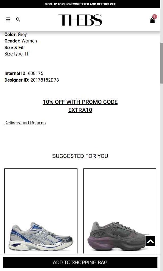 THEBS checkout page showing THEBS promo code box | Screenshot taken by SimplyCodes community member on Jul 29, 2025
