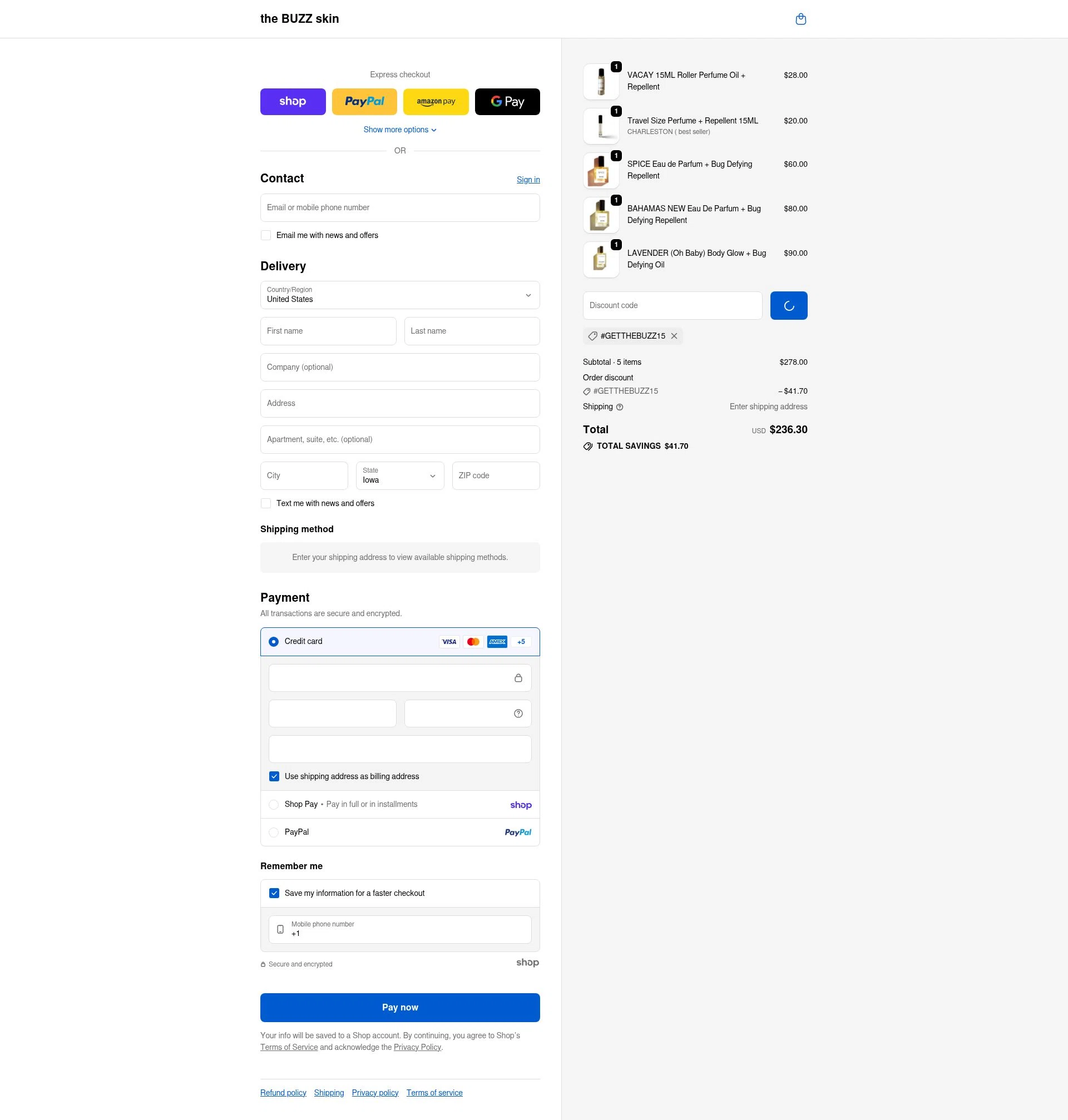 The Buzz checkout page showing The Buzz promo code box | Screenshot taken by SimplyCodes community member on Jan 25, 2026