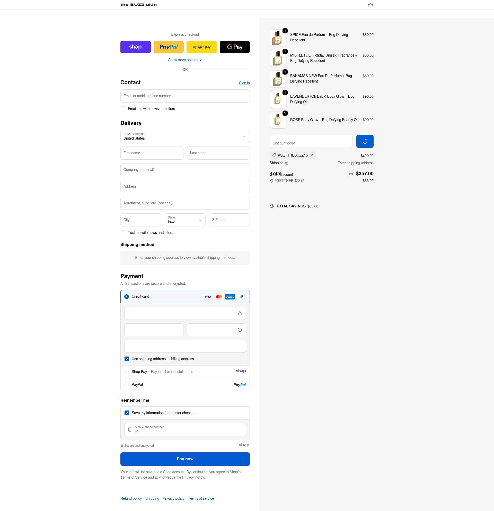 The Buzz checkout page showing The Buzz promo code box | Screenshot taken by SimplyCodes community member on Jan 5, 2026