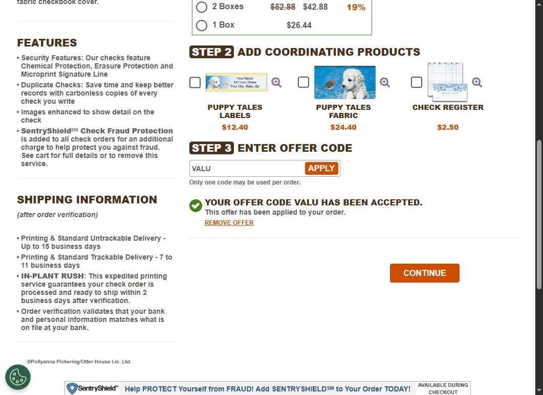 The Check Gallery checkout page showing The Check Gallery promo code box | Screenshot taken by SimplyCodes community member on Jan 8, 2026