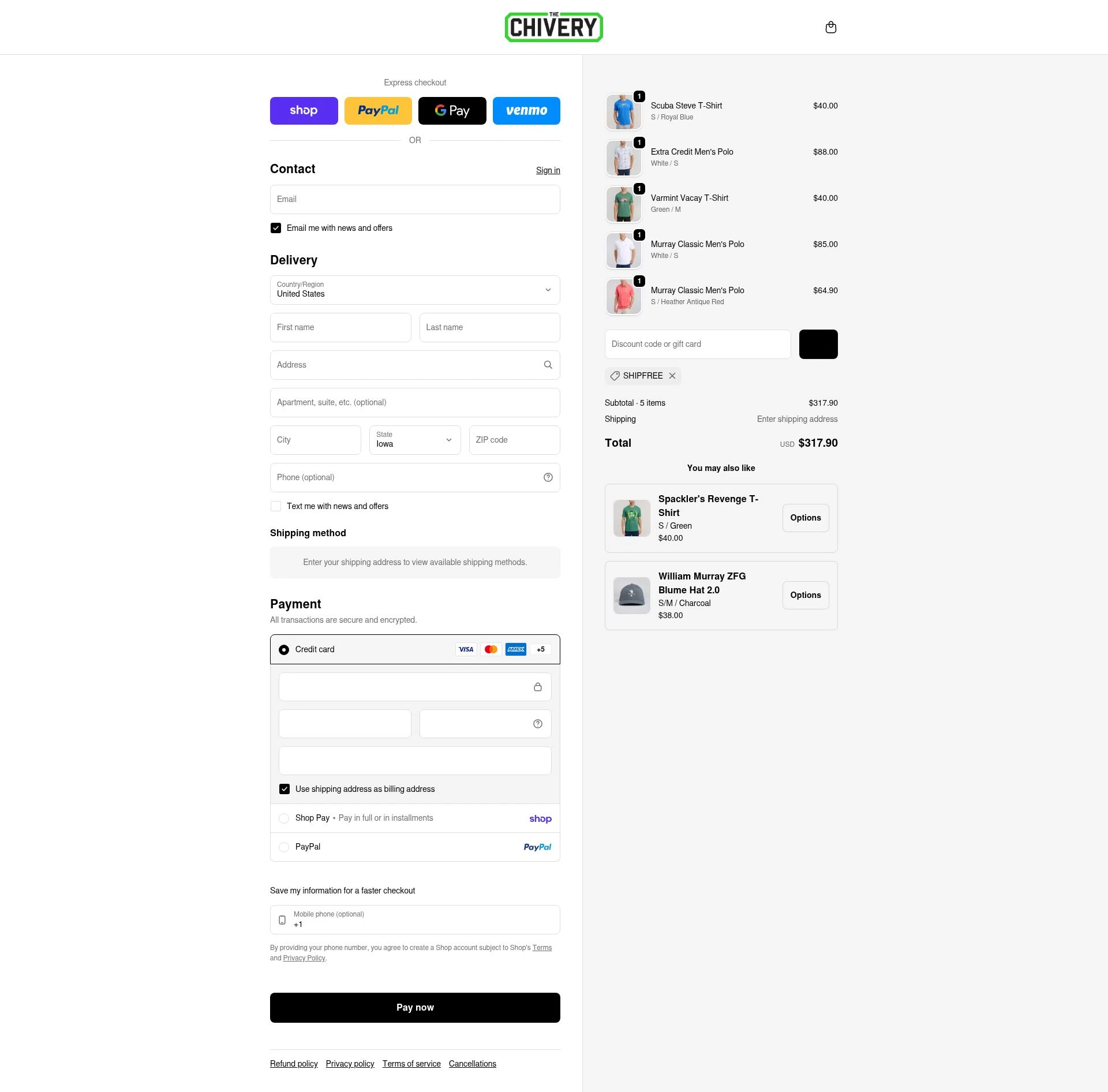 The Chivery checkout page showing The Chivery promo code box | Screenshot taken by SimplyCodes community member on Feb 18, 2026