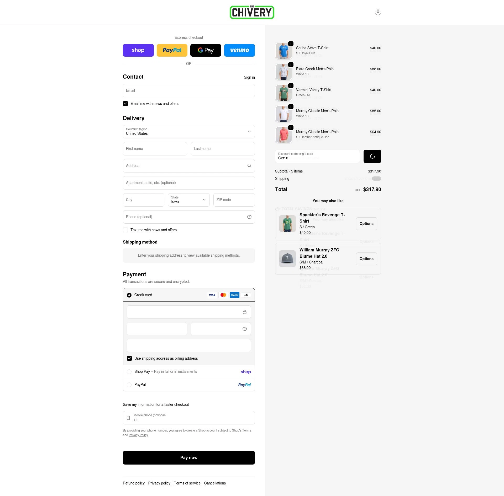 The Chivery checkout page showing The Chivery promo code box | Screenshot taken by SimplyCodes community member on Feb 18, 2026