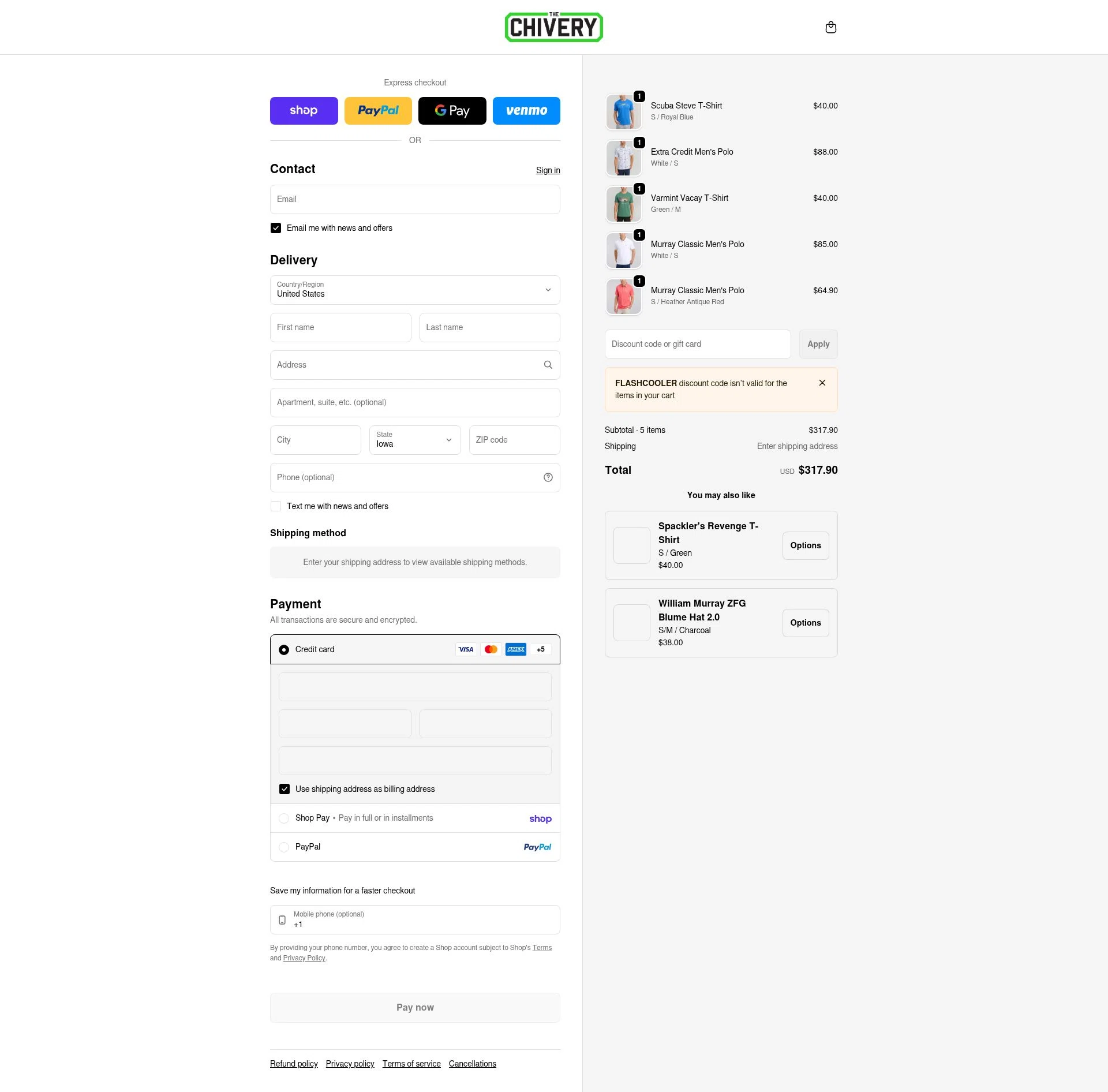 The Chivery checkout page showing The Chivery promo code box | Screenshot taken by SimplyCodes community member on Feb 18, 2026