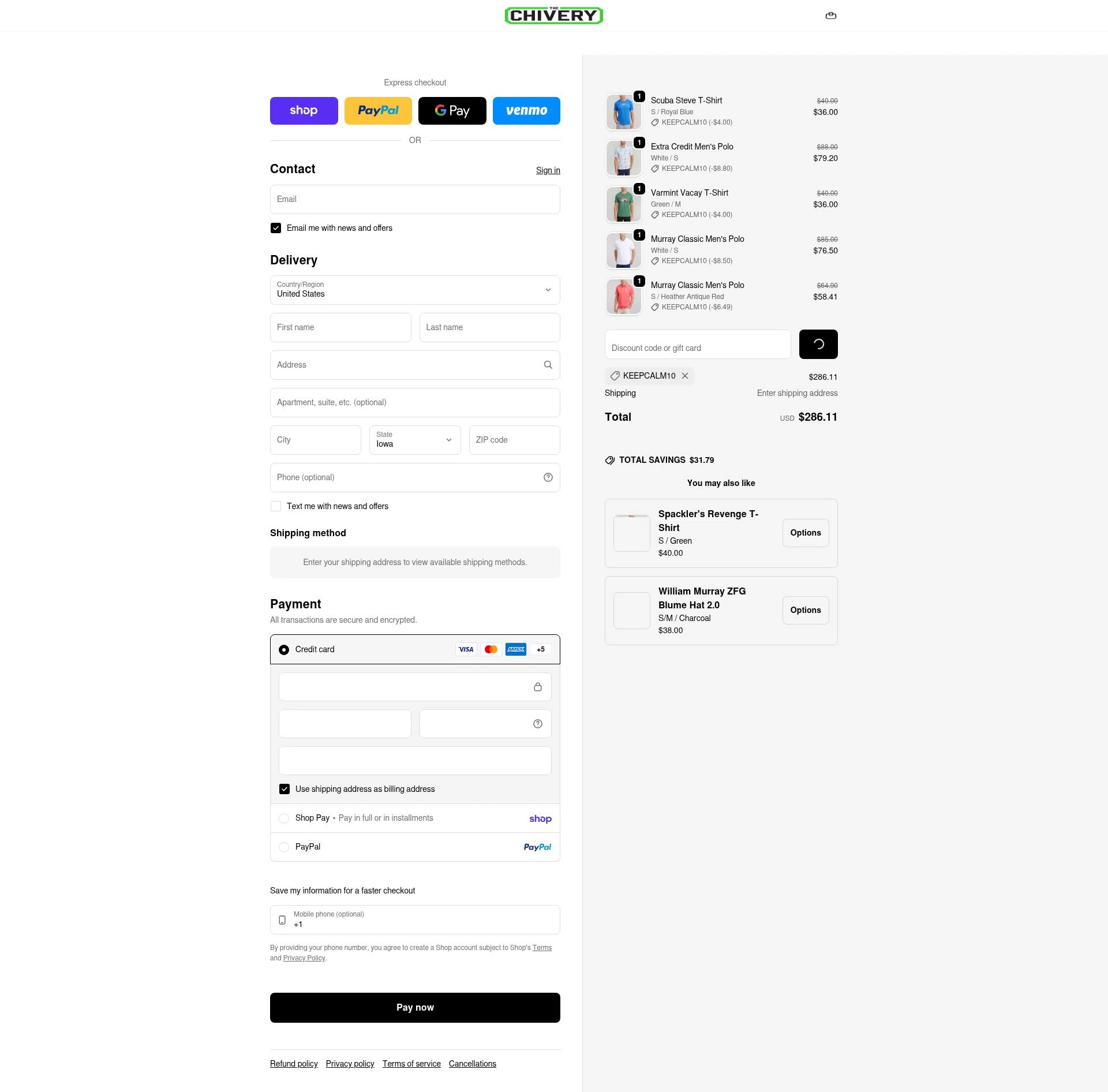 The Chivery checkout page showing The Chivery promo code box | Screenshot taken by SimplyCodes community member on Feb 18, 2026