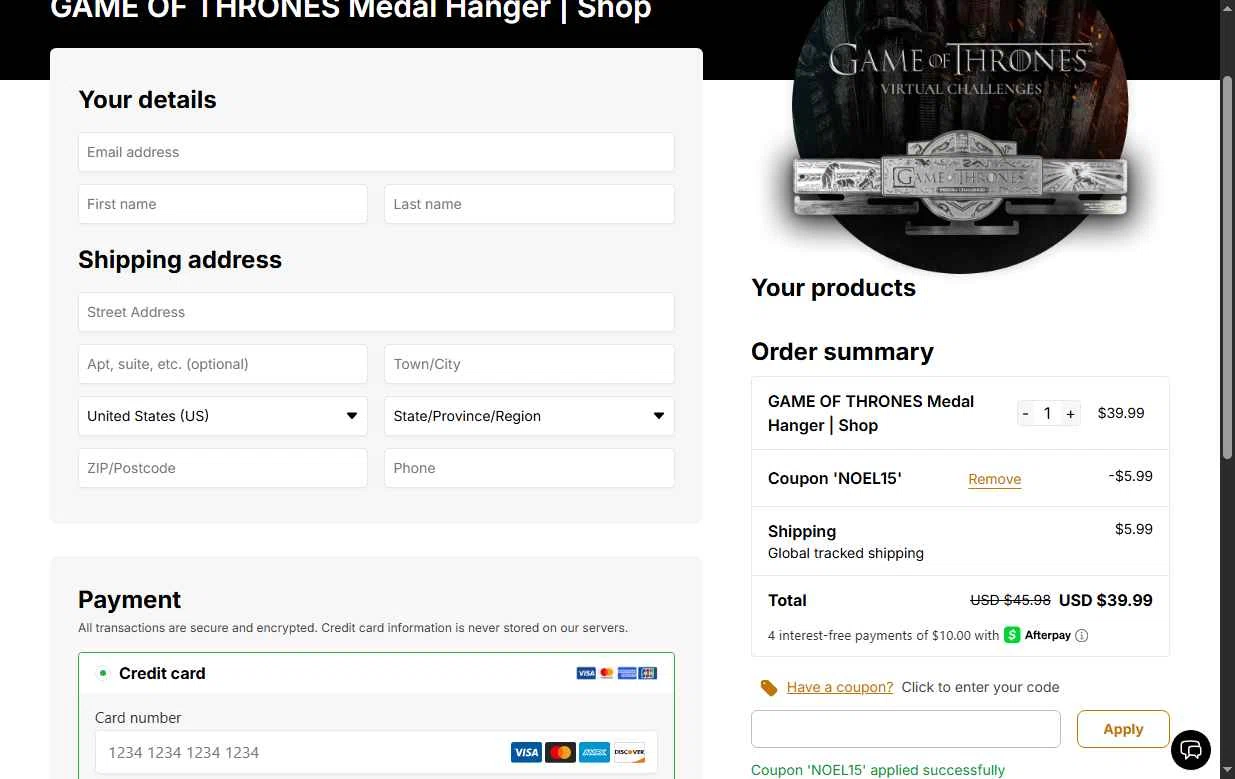 The Conqueror checkout page showing The Conqueror promo code box | Screenshot taken by SimplyCodes community member on Dec 11, 2025