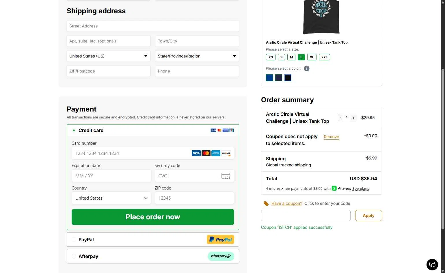 The Conqueror checkout page showing The Conqueror promo code box | Screenshot taken by SimplyCodes community member on Feb 3, 2026