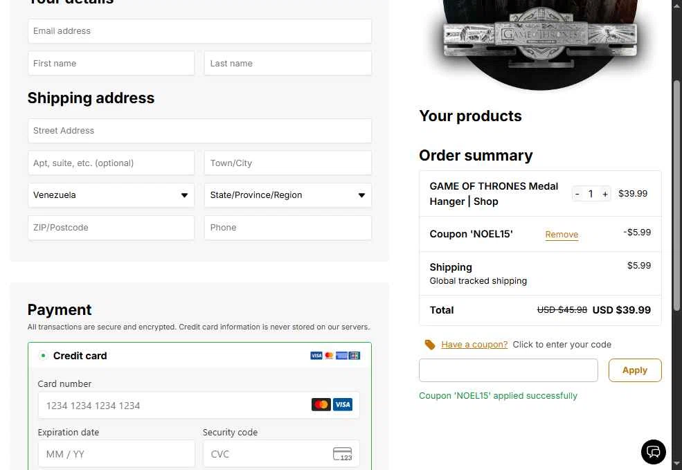The Conqueror checkout page showing The Conqueror promo code box | Screenshot taken by SimplyCodes community member on Jan 9, 2026