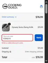 FORGE10 coupon verification screenshot