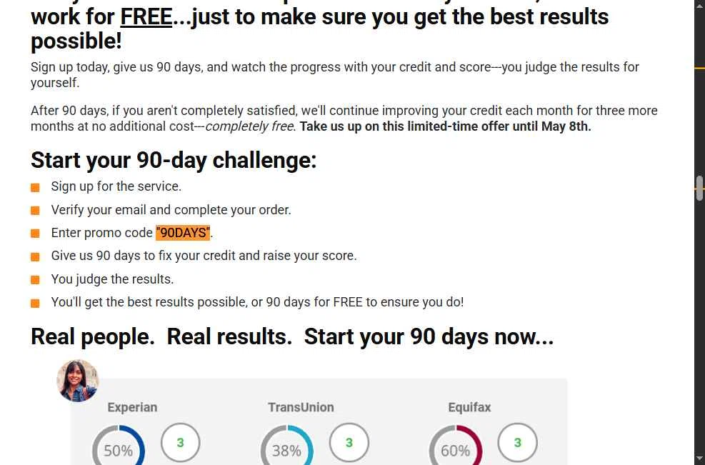 The Credit People checkout page showing The Credit People promo code box | Screenshot taken by SimplyCodes community member on May 9, 2025