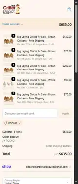 The Critter Depot coupon verification screenshot