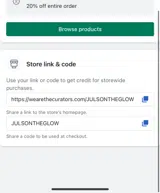 JULSONTHEGLOW coupon verification screenshot