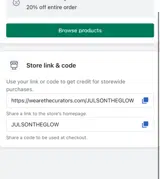 JULSONTHEGLOW coupon verification screenshot