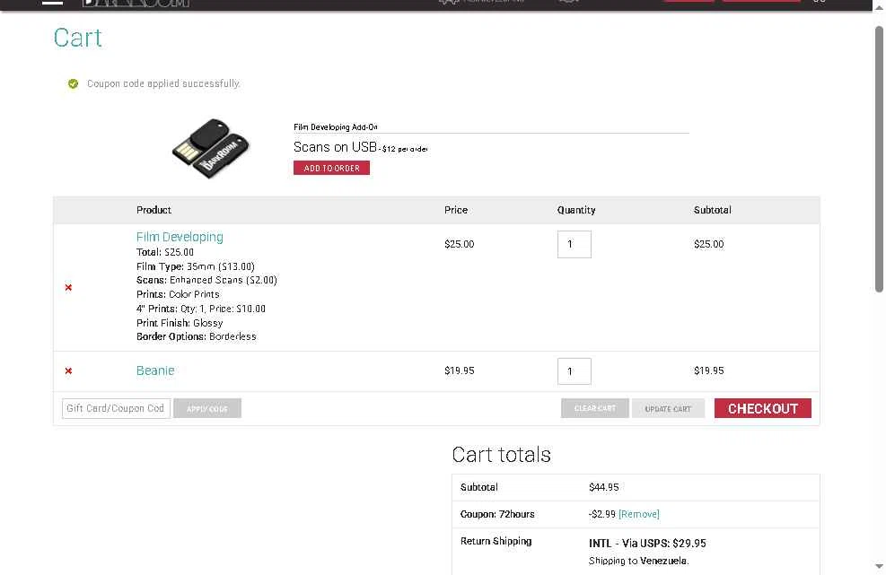 The Darkroom checkout page showing The Darkroom coupon code box | Screenshot taken by SimplyCodes community member on Oct 12, 2025