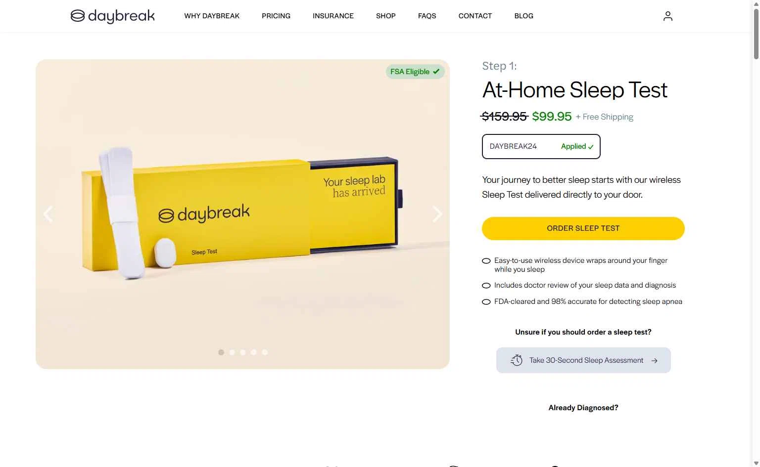The Daybreak checkout page showing The Daybreak promo code box | Screenshot taken by SimplyCodes community member on Dec 31, 2025
