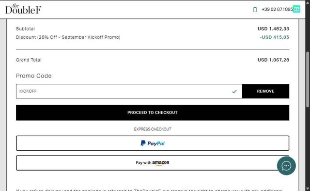 TheDoubleF checkout page showing TheDoubleF promo code box | Screenshot taken by SimplyCodes community member on Sep 8, 2025