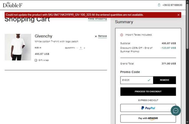 TheDoubleF checkout page showing TheDoubleF promo code box | Screenshot taken by SimplyCodes community member on Aug 23, 2025