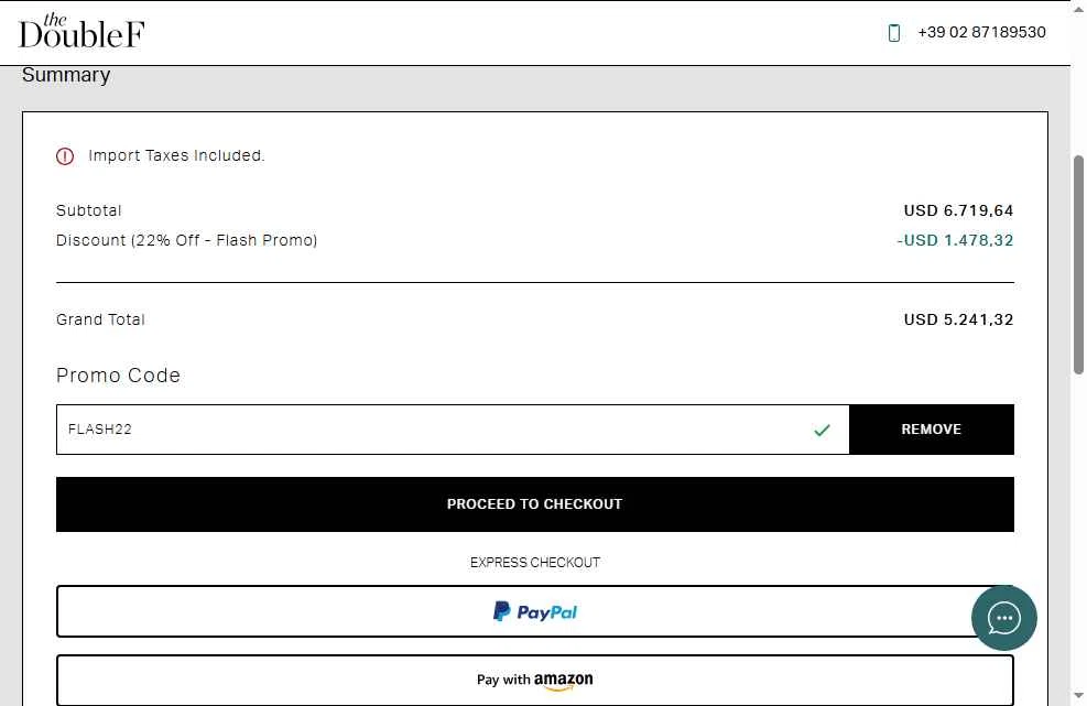 TheDoubleF checkout page showing TheDoubleF promo code box | Screenshot taken by SimplyCodes community member on Oct 10, 2025