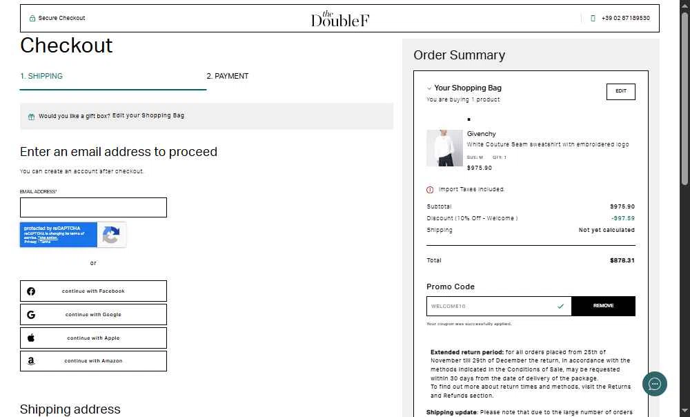 TheDoubleF checkout page showing TheDoubleF promo code box | Screenshot taken by SimplyCodes community member on Nov 25, 2025
