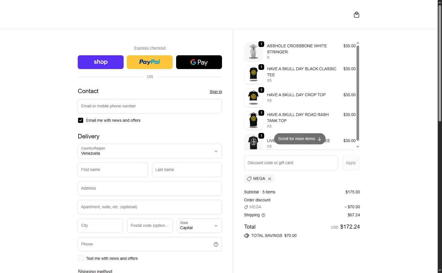 The Drive Clothing checkout page showing The Drive Clothing discount code box | Screenshot taken by SimplyCodes community member on Jan 29, 2026