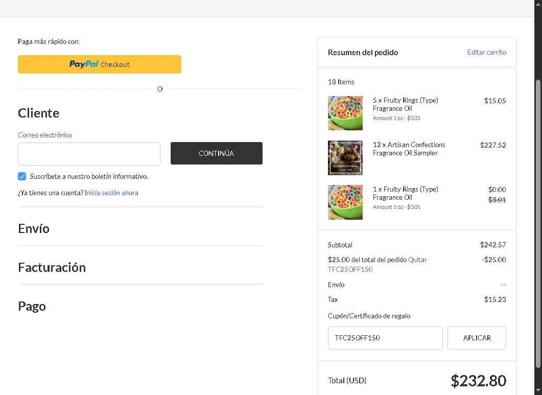 The Flaming Candle Company checkout page showing The Flaming Candle Company coupon code box | Screenshot taken by SimplyCodes community member on Oct 28, 2025