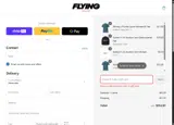 The Flying Shop coupon verification screenshot