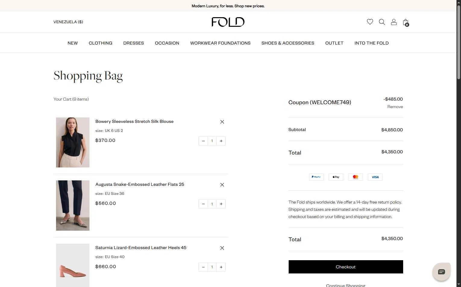 The Fold checkout page showing The Fold coupon code box | Screenshot taken by SimplyCodes community member on Feb 7, 2026