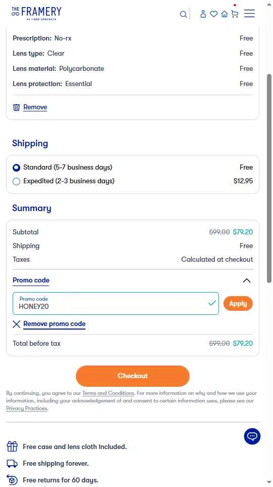 The Framery checkout page showing The Framery promo code box | Screenshot taken by SimplyCodes community member on Nov 4, 2025