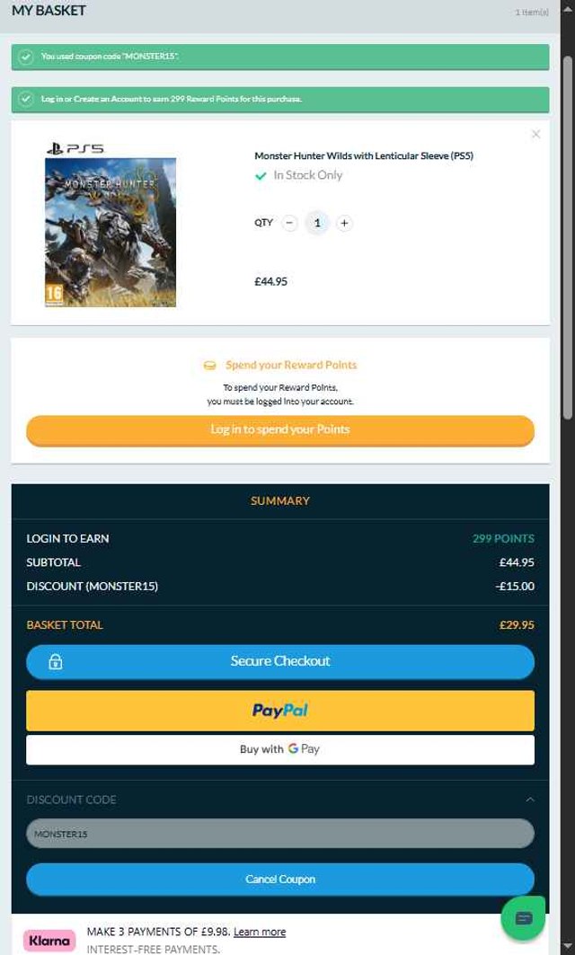 The Game Collection checkout page showing The Game Collection discount code box | Screenshot taken by SimplyCodes community member on May 16, 2025