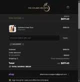 The Golden Secrets coupon verification screenshot