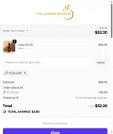 The Golden Secrets coupon verification screenshot