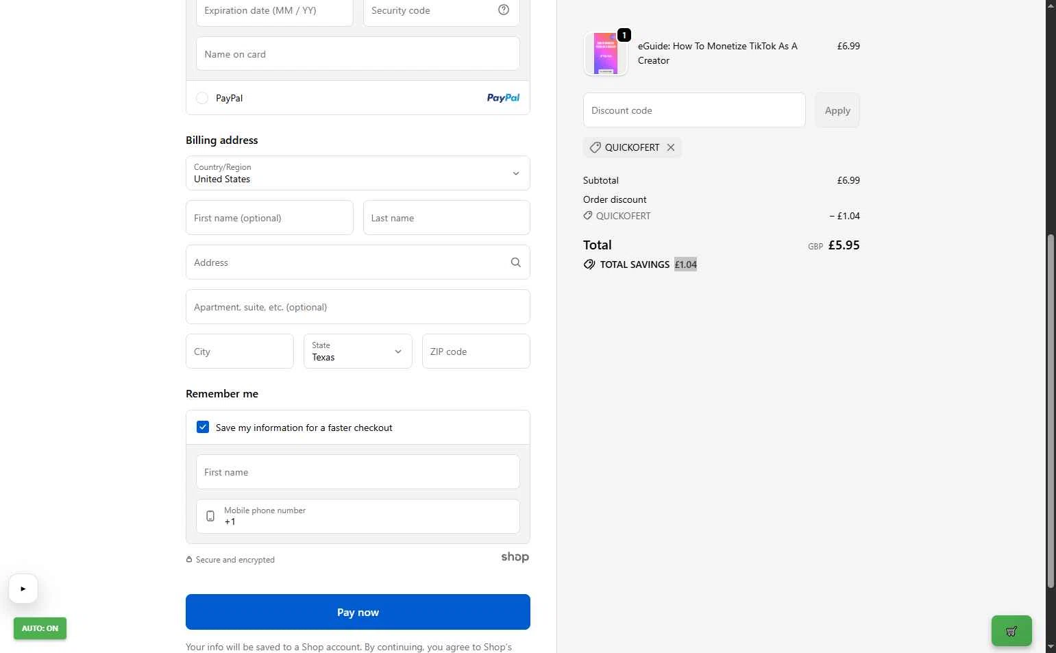 The Growth Guy checkout page showing The Growth Guy promo code box | Screenshot taken by SimplyCodes community member on Jan 24, 2026