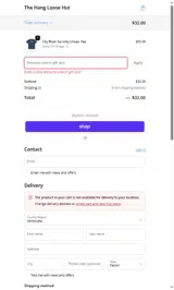 The Hang Loose Hut coupon verification screenshot